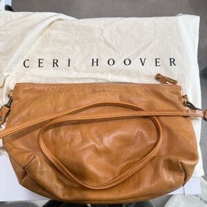Ceri Hoover Penny Tan Leather Crossbody Bag